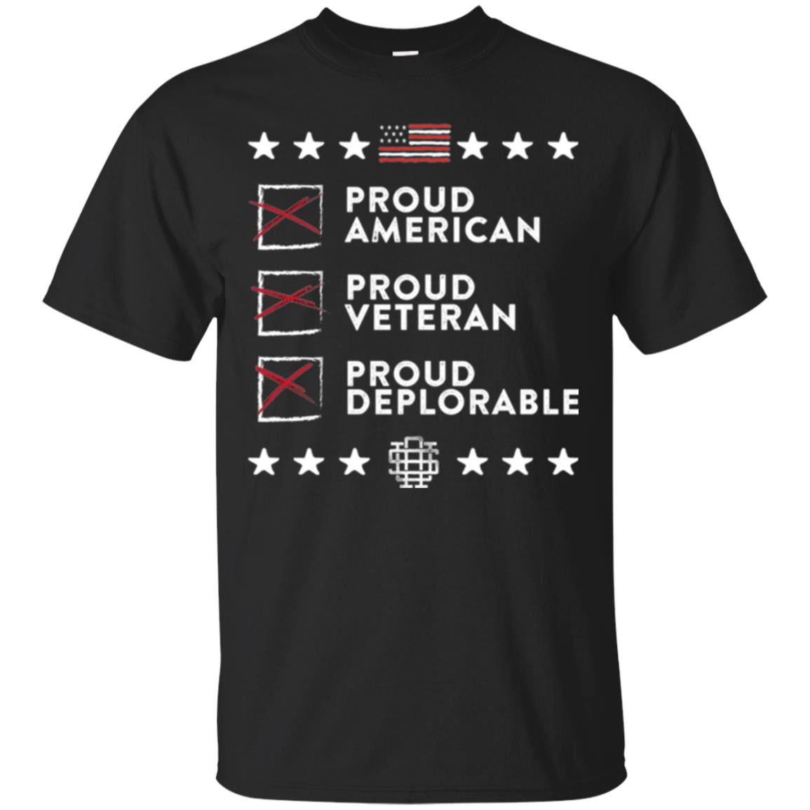 American T-shirt Proud American, Proud Veteran, Proud Deplorable Black