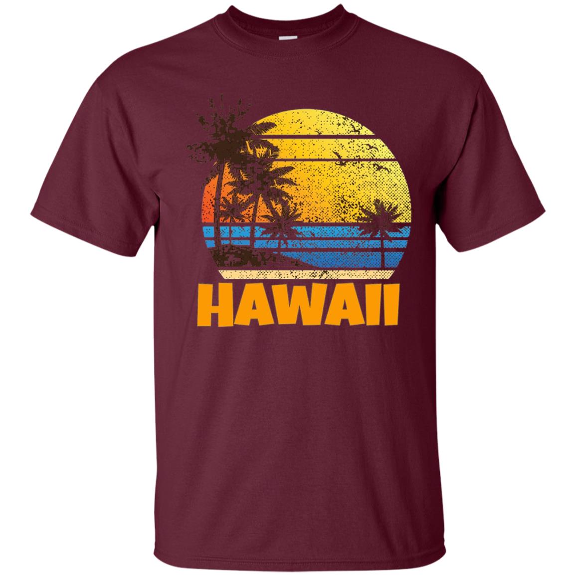 Old School 70_s Hawaiian The Aloha State T-shirt Maroon