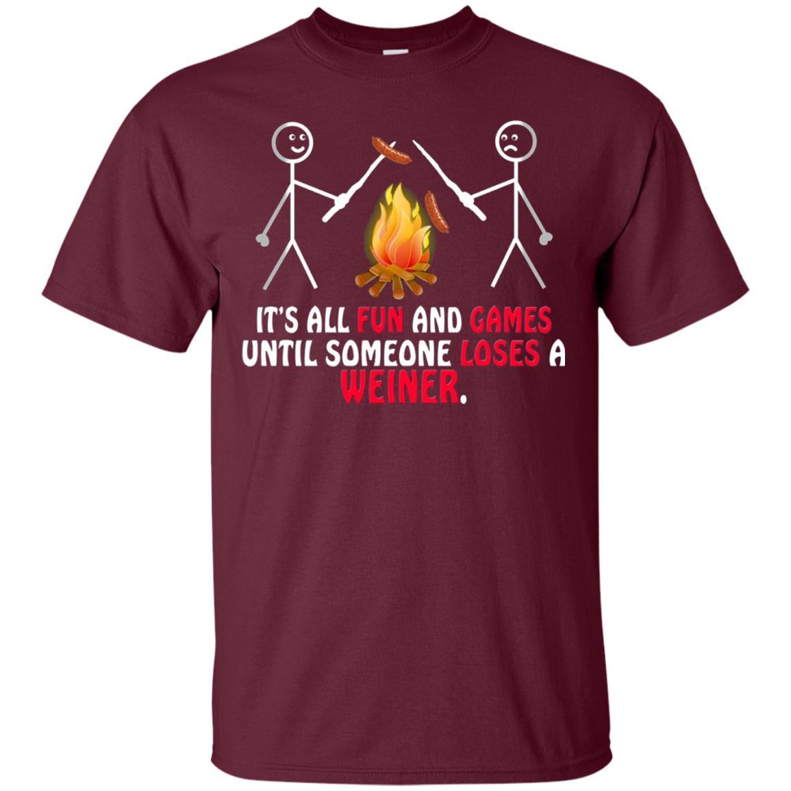 Camper T-shirt It's All Fun And Games Maroon