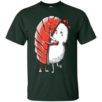 Sushi Lover T-shirt Salmon Sashimi Sushi Hug Love Forest
