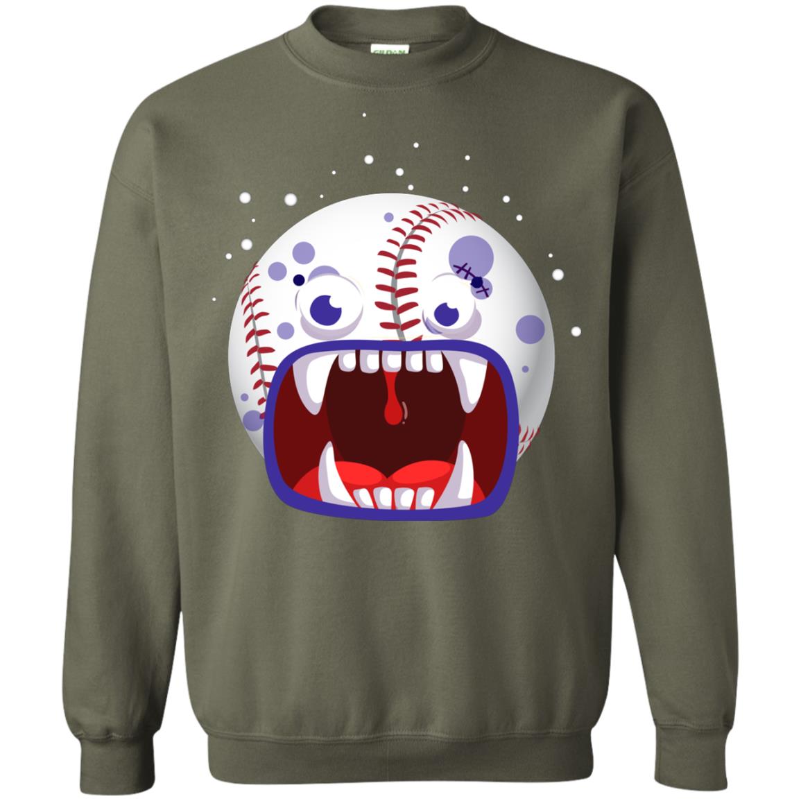 Baseball Halloween Shirt Military Green
