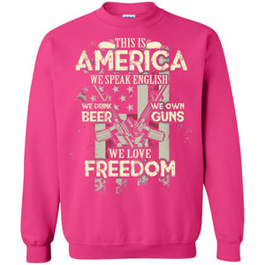 Military T-shirt This Is America We Speak English