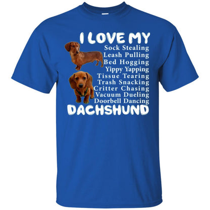 Dachshund T-shirt Sock Stealing Bed Hogging Royal