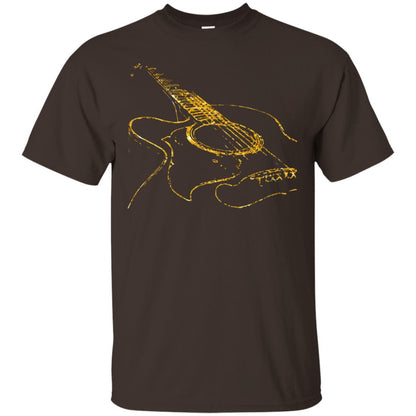 Guitar Gold Guitarist Gift Shirt For Mens Or Womens Dark Chocolate