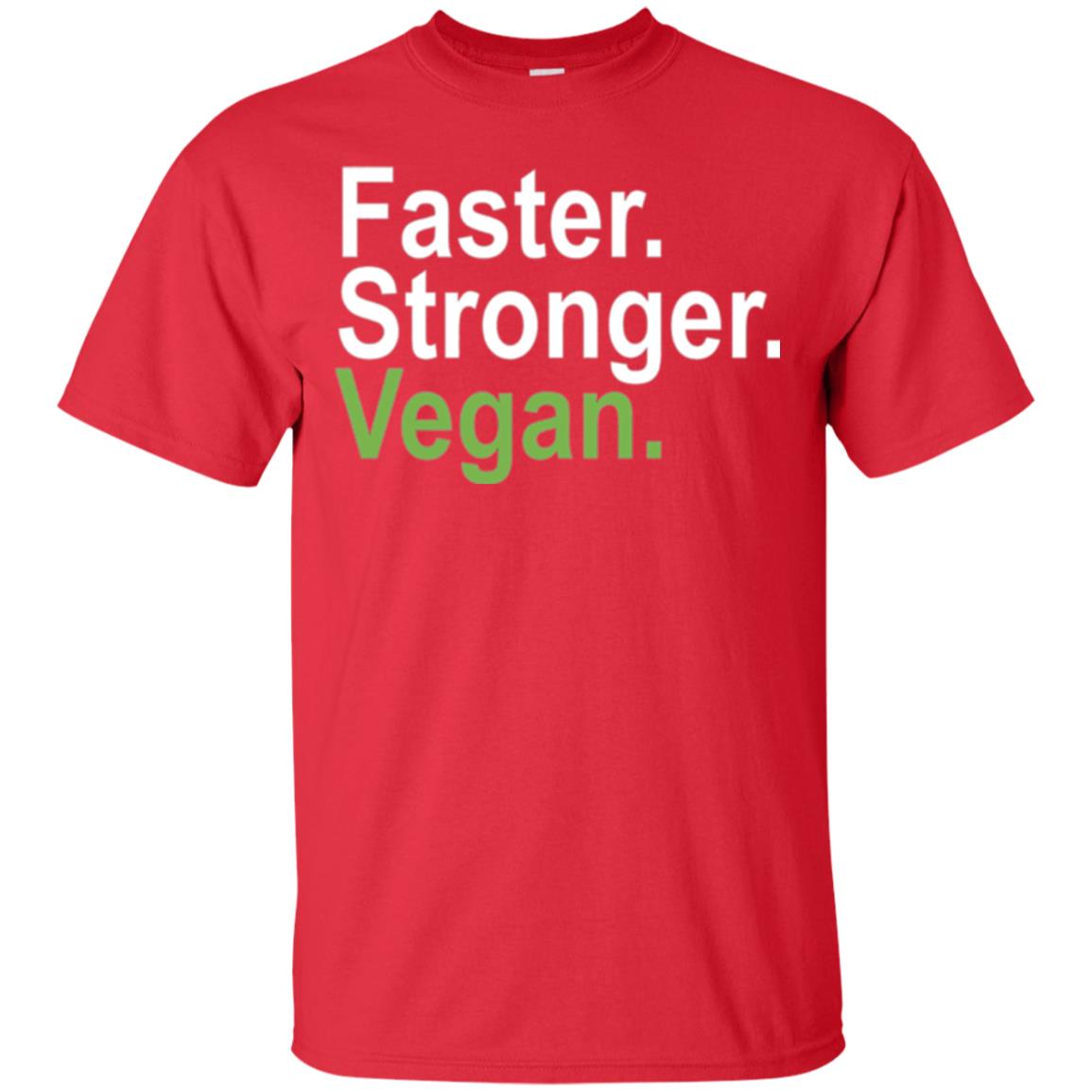 Vegetarian T-shirt Faster Stronger Vegan Red