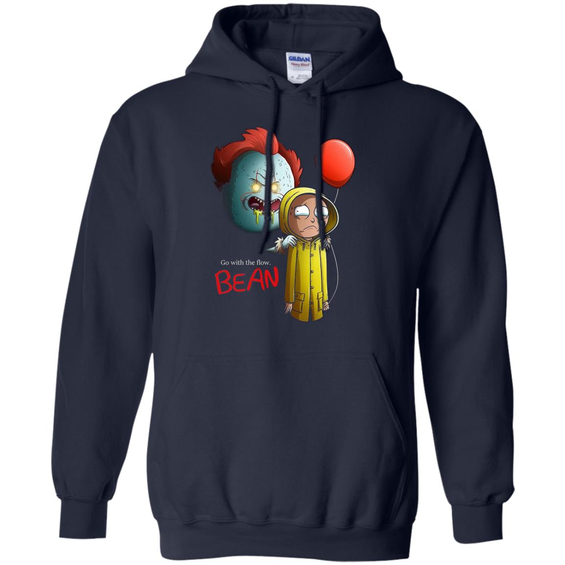 Go With The Flow It And Bean Horror Movie Shirt Navy