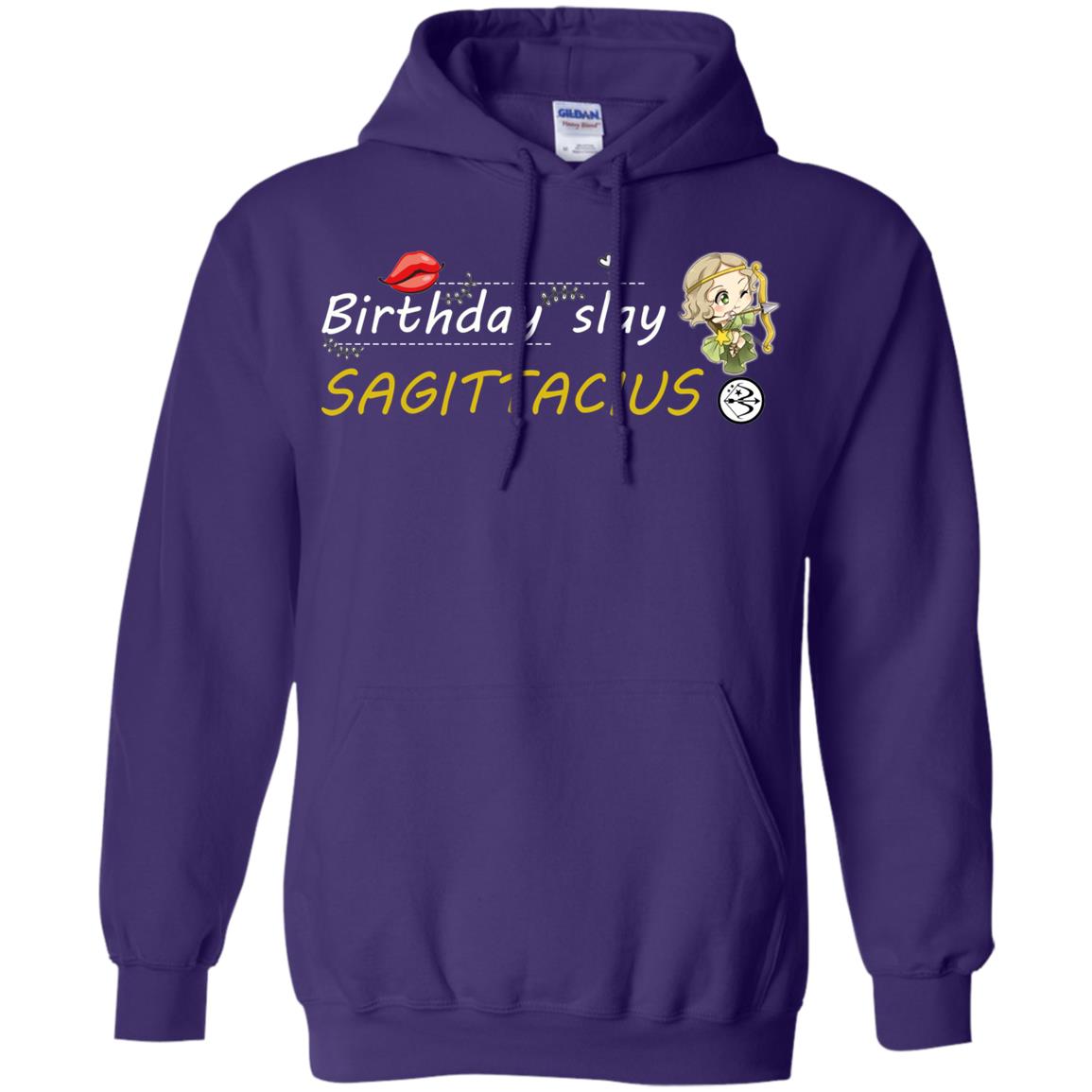 Cute Sagittarius Girl Birthday Lip Slay T-shirt Purple