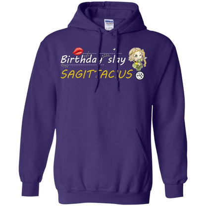 Cute Sagittarius Girl Birthday Lip Slay T-shirt Purple
