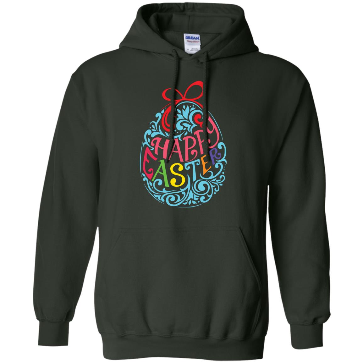 Happy Easter Day T-shirt Forest Green