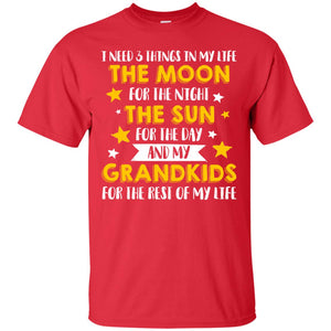 I Need 3 Things In My Life The Moon For The Night The Sun For The Day And My Grandkids For The Rest Of My LifeG200 Gildan Ultra Cotton T-Shirt