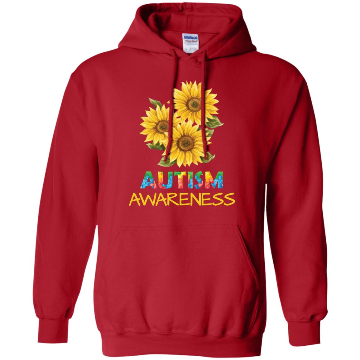 Autism Awareness Sunflower Shirt Red