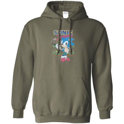Gamer T-shirt Sega Sonic The Hedgehog Battles Dr. Eggman Robotnik Military Green