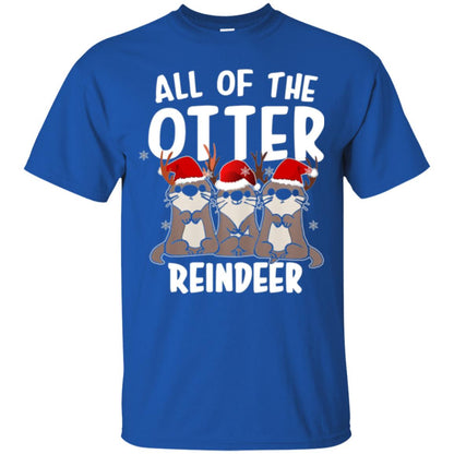 Christmas T-shirt All Of The Otter Reindeer Royal