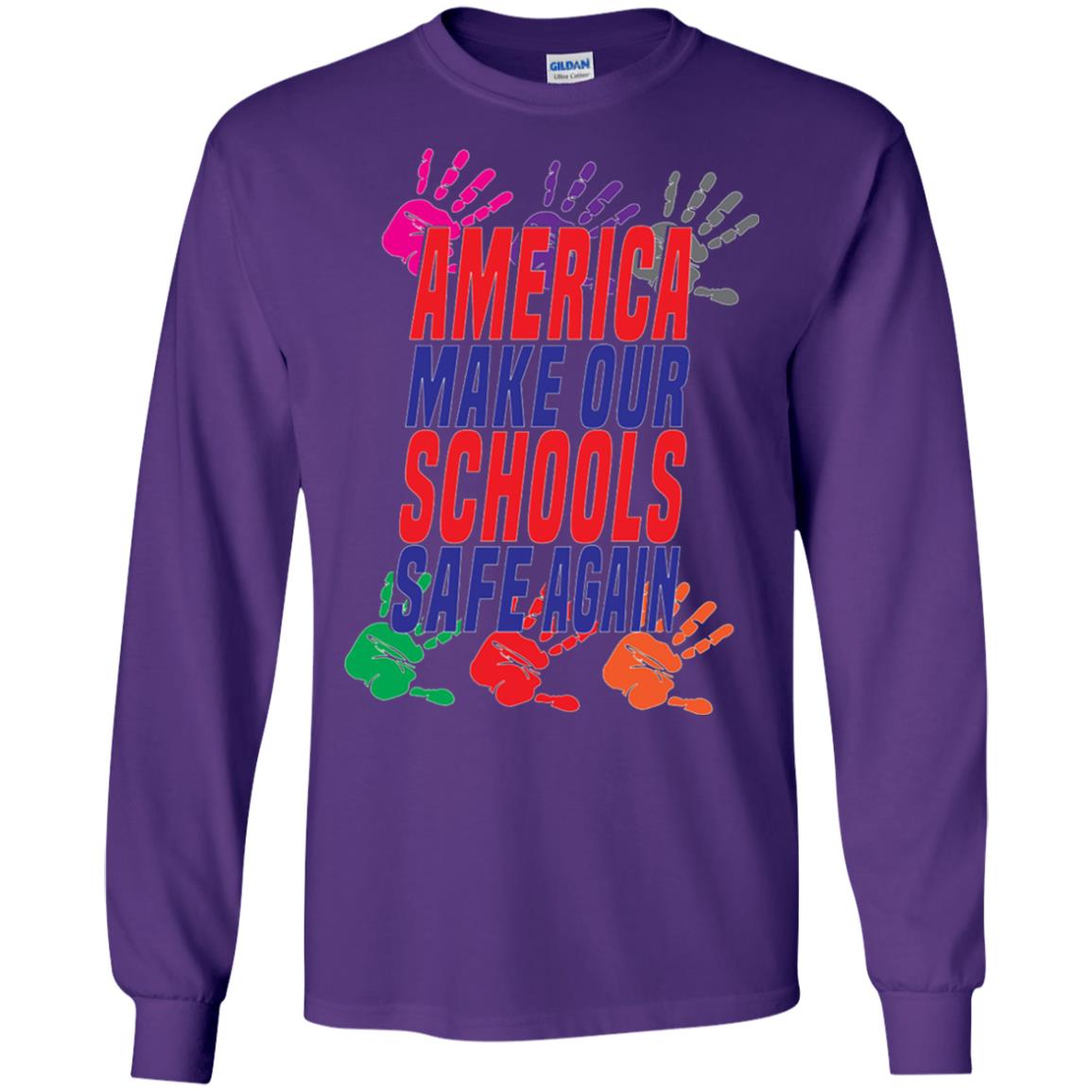 America Make Our Schools Safe Again Gu Control T-shirt Purple