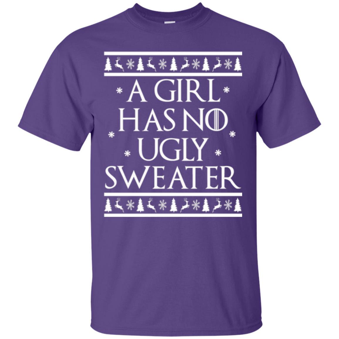 Christmas T-shirt A Girl Has No Ugly Sweater Purple