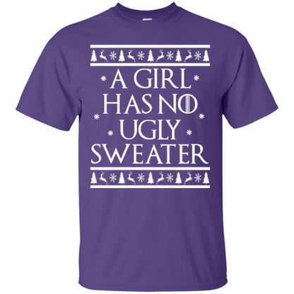 Christmas T-shirt A Girl Has No Ugly Sweater Purple