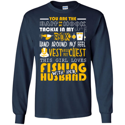 Fishing Lover T-shirt This Girl Loves Fishing With Her Husband Navy