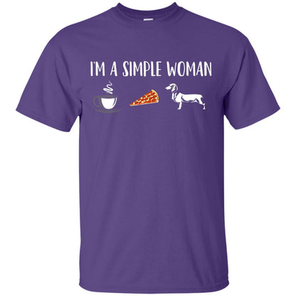 Im A Simple Woman Coffee Pizza Doxie Dachshund Lover T-shirt Purple