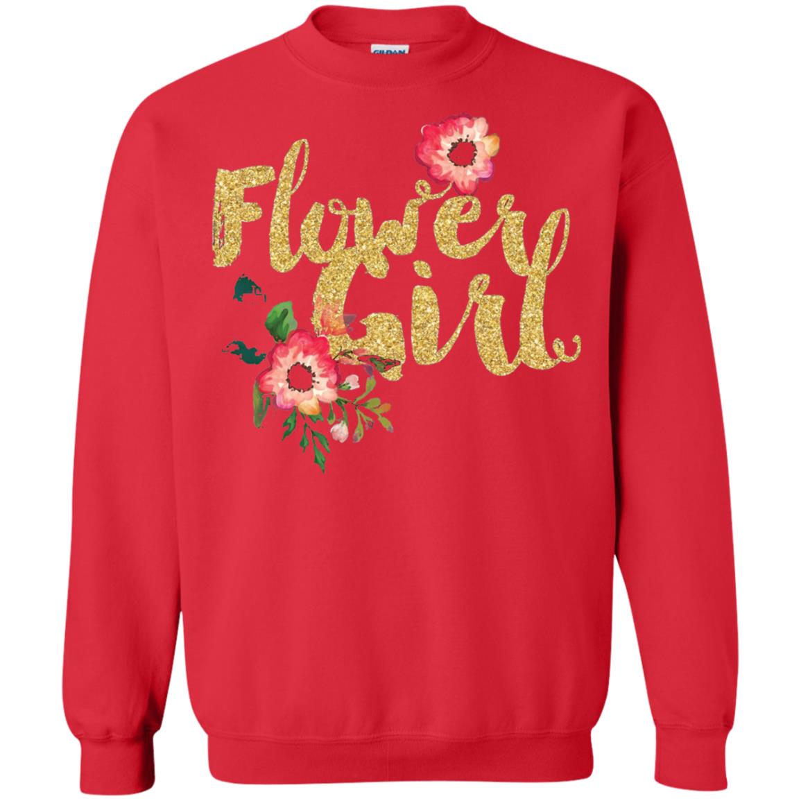 Flower Girl Bridesmaid Wedding Reception T-shirt Red