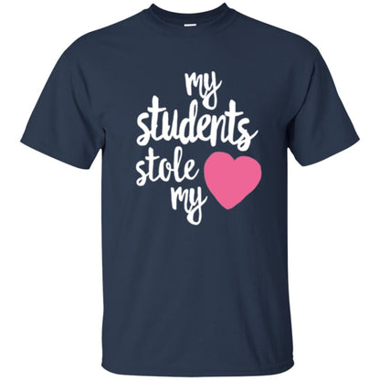 Valentine_s Day T-shirt My Students Stole My Heart Navy