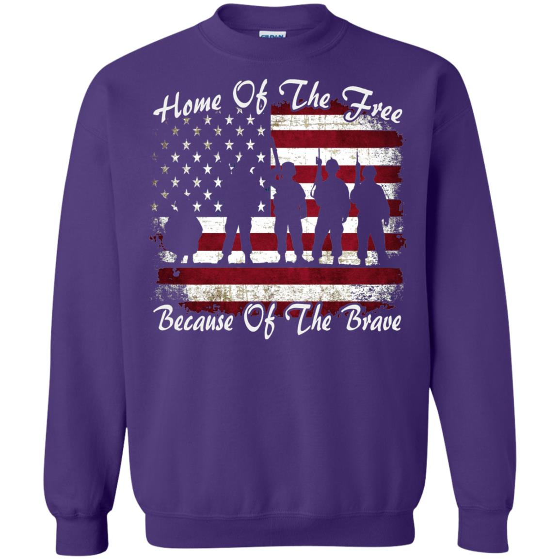 Home Of The Free Because Of The Brave Flag Military Shirt Purple