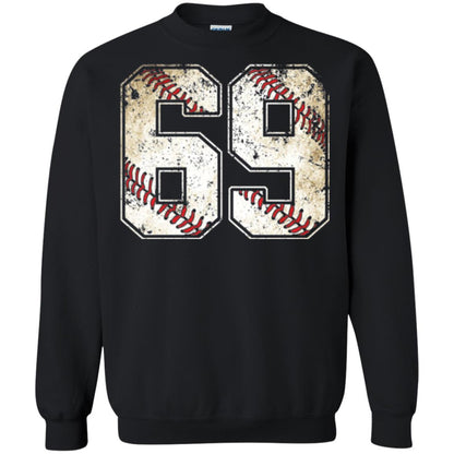 Baseball Player T-shirt Jersey Number 69 Retro Vintage Black