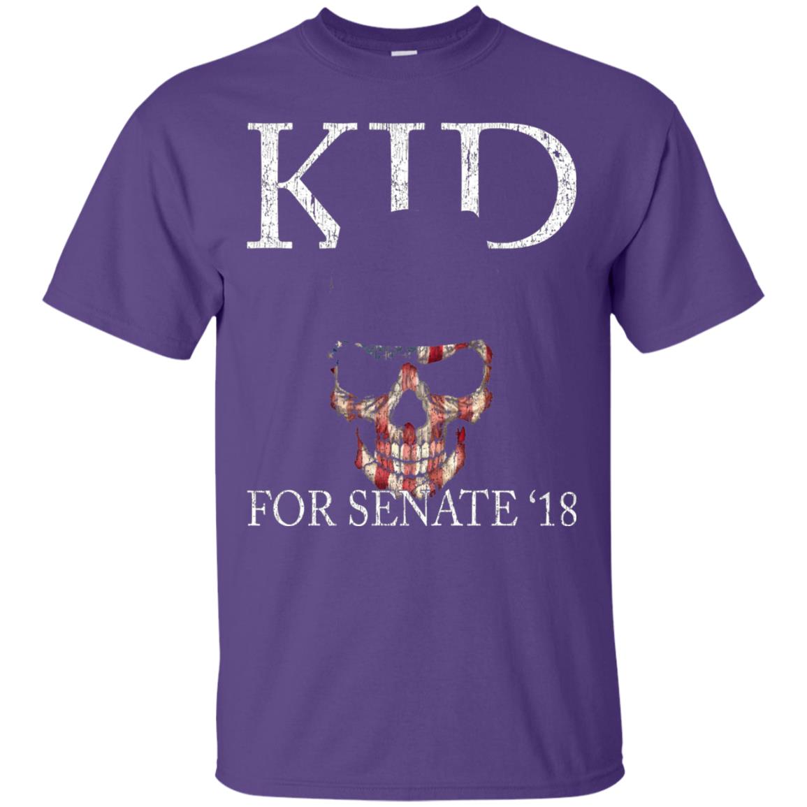Kid For Senate 2018 Skull Flag And Fedora Rock It T-shirt Purple