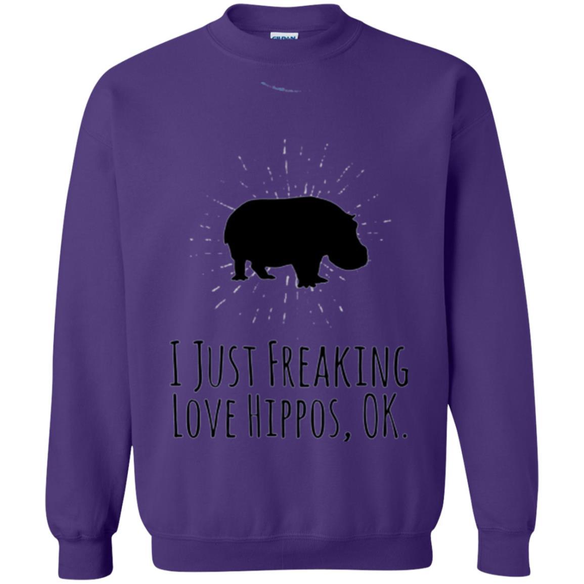 Hippo Lover T-shirt I Just Freaking Love Hippos Ok Purple