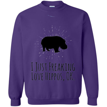 Hippo Lover T-shirt I Just Freaking Love Hippos Ok Purple