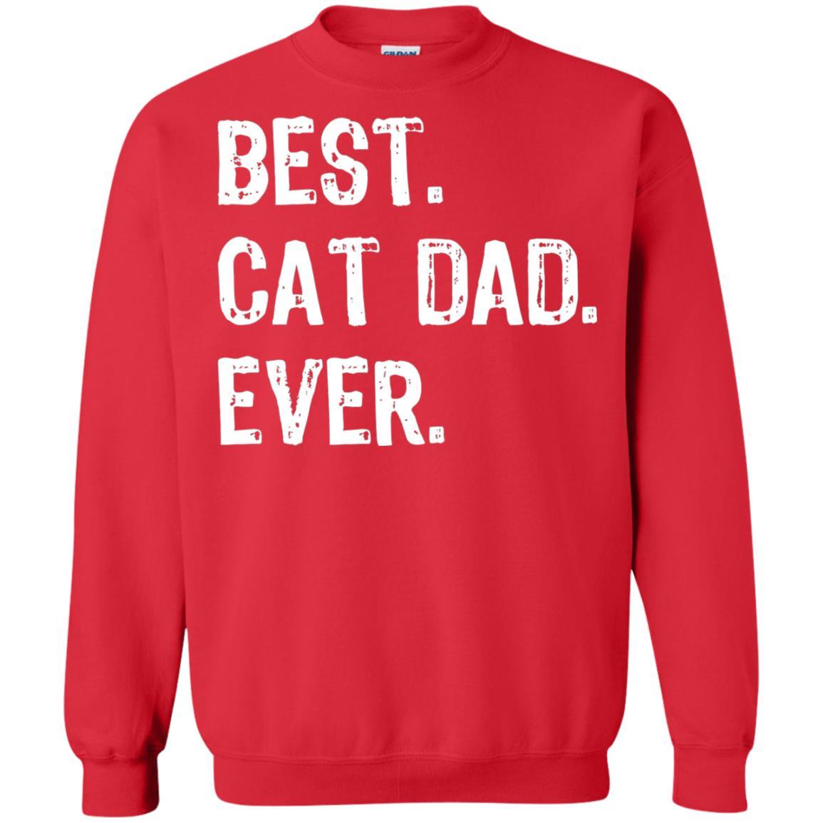 Cat Lover T-shirt Best Cat Dad Ever Red