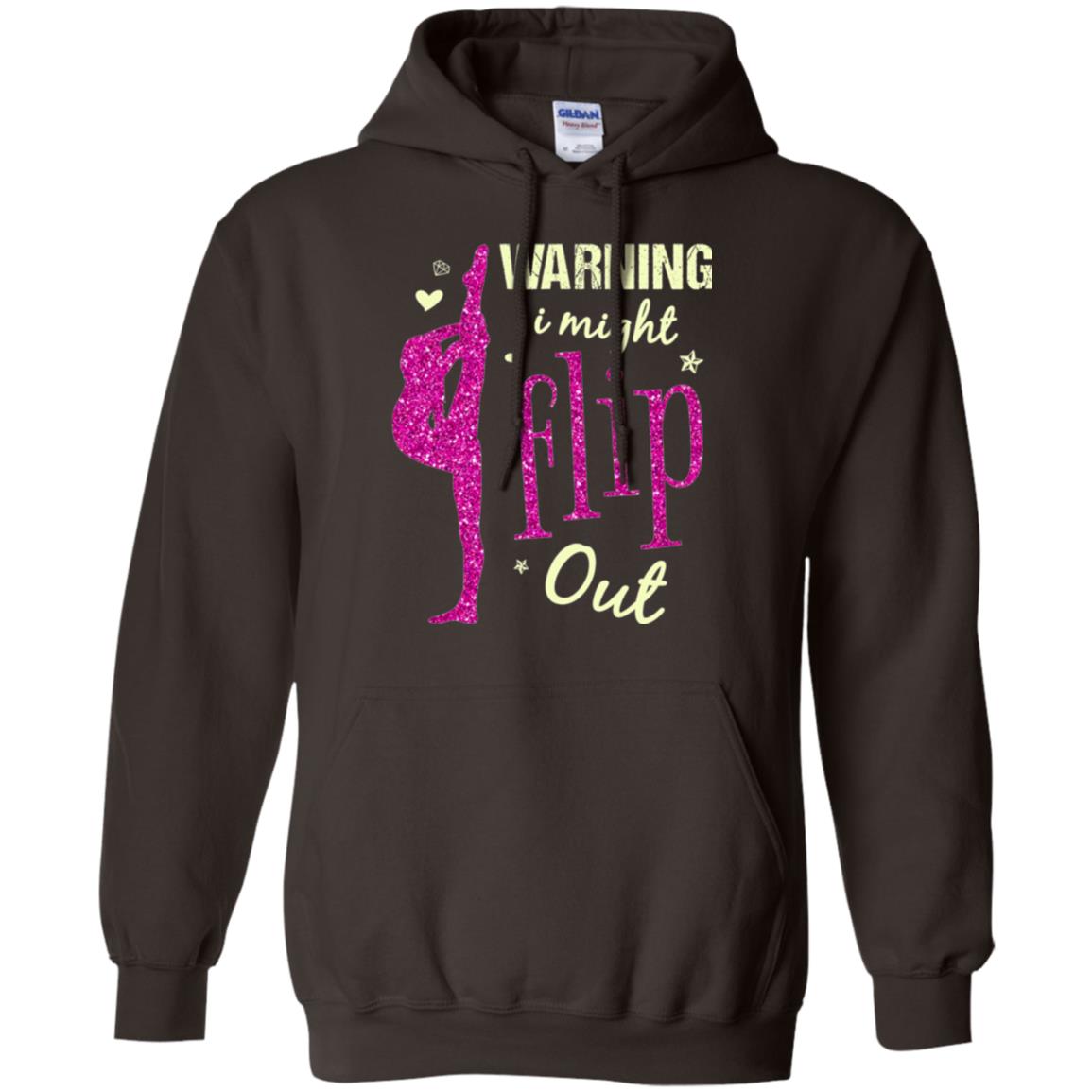 Gymnast T-shirt Warning I Might Flip Out Dark Chocolate