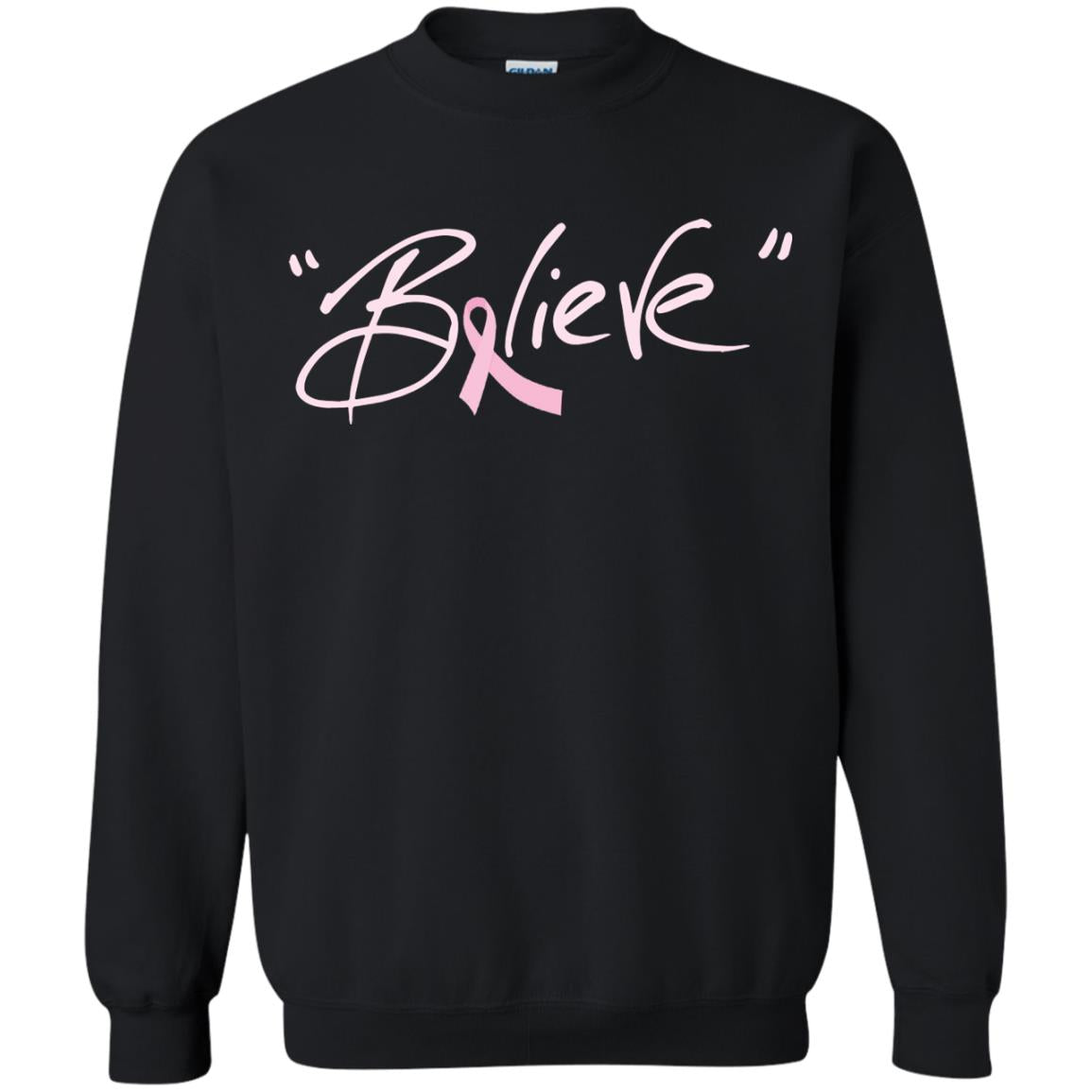 Breast Cancer Awareness Shirt Pink Ribbon Believe Black