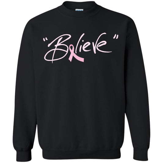 Breast Cancer Awareness Shirt Pink Ribbon Believe Black