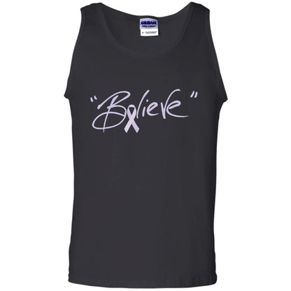 All Cancer Awareness Shirt Lavender Ribbon Believe Black