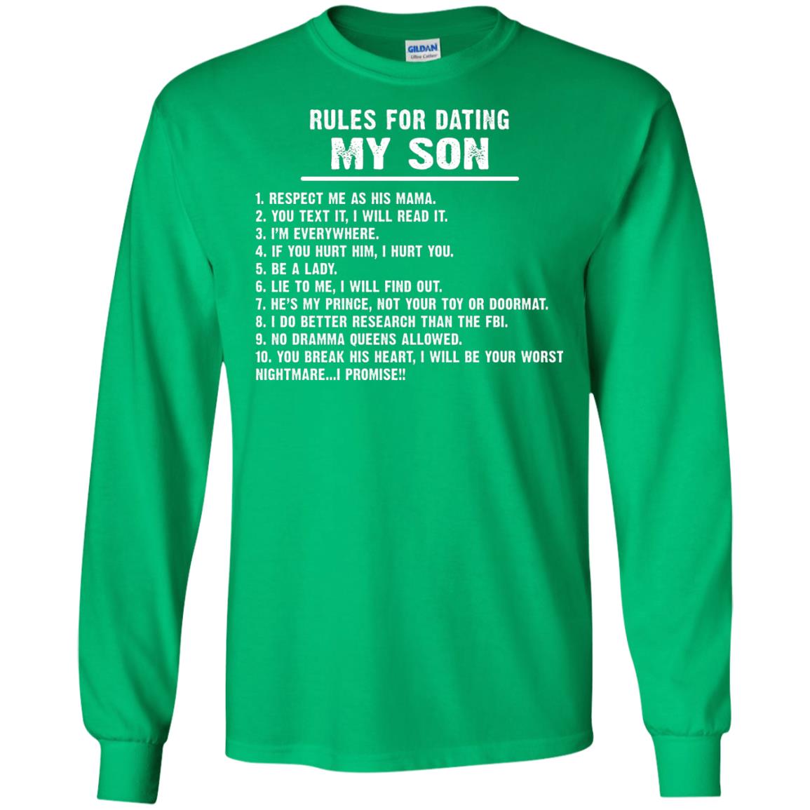 Rules For Dating My Son Daddy Shirt Irish Green