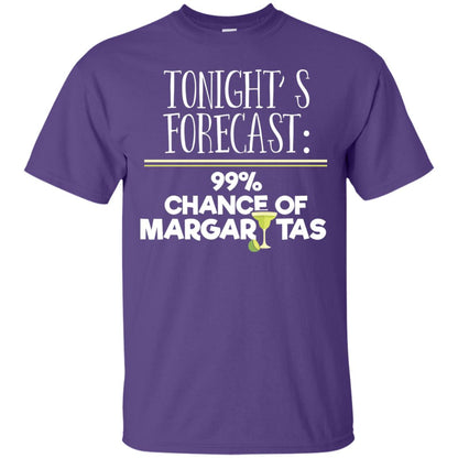 Tonights Forecast Chance Of Margaritas T-shirt Purple