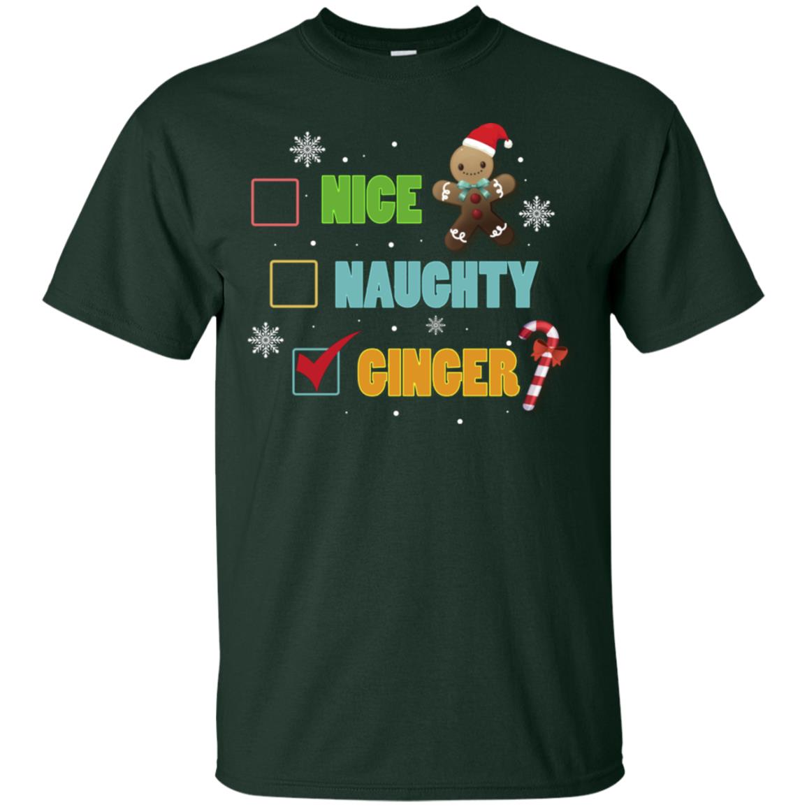 Nice Naughty Ginger X-mas List Gift Shirt Forest