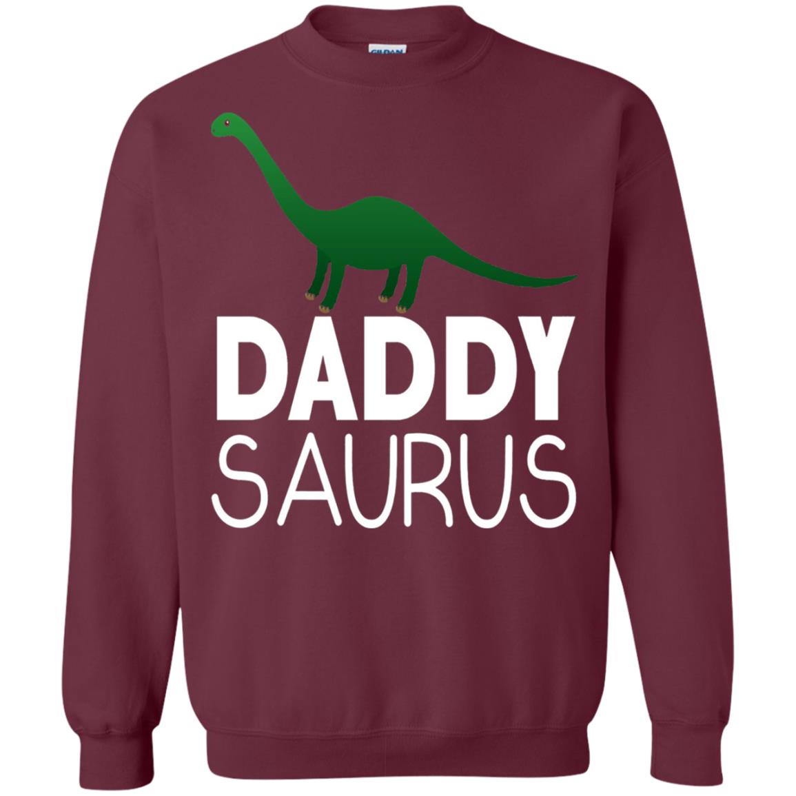 Daddy Saurus Dinosaur Matching Daddy T-shirt Maroon