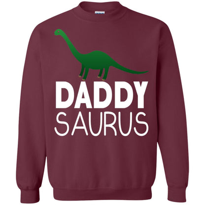 Daddy Saurus Dinosaur Matching Daddy T-shirt Maroon