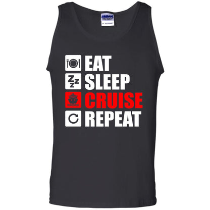 Eat Sleep Cruise Repeat Summer Vacation T-shirt Black