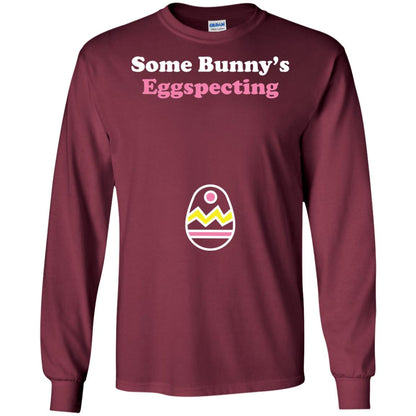 Easter Pregnant Shirt Some Bunnys Eggspecting Maroon