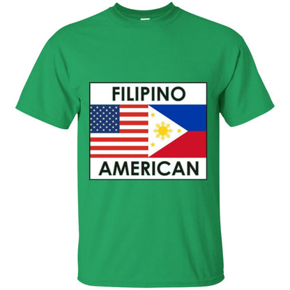 Filipino American T-shirt Philippines Usa Flags Irish Green