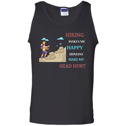 Hiking Make Me Happy Humans Make My Head Hurt Shirt Black