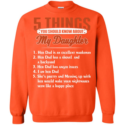 5 Things You Should Know About My Daughter Parents Shirt Orange