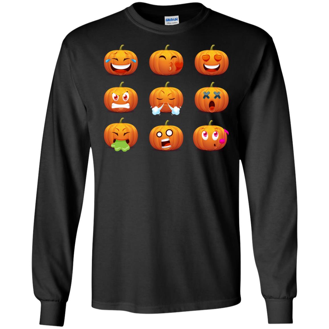 Funny Pumpkins Emoji Halloween Gift Shirt Black