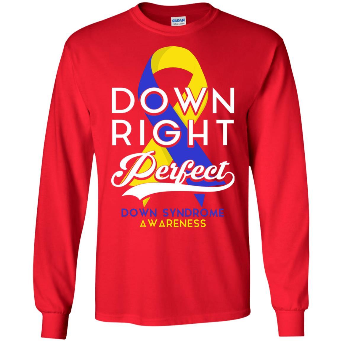 Down Right Perfect Down Syndrome Awareness T-shirt Red
