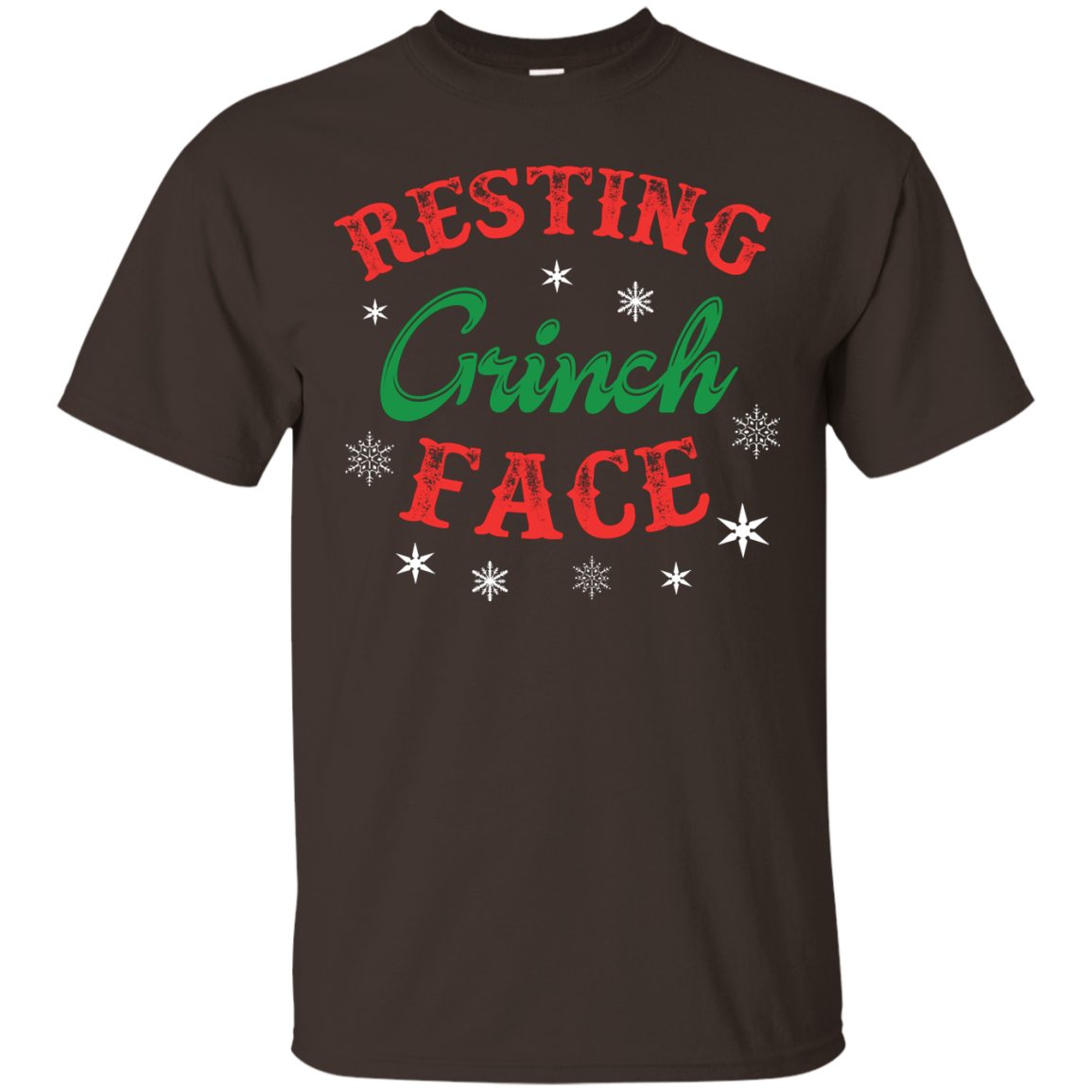 Christmas T-Shirt Resting Grinch Face Dark Chocolate