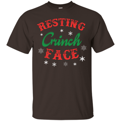 Christmas T-Shirt Resting Grinch Face Dark Chocolate