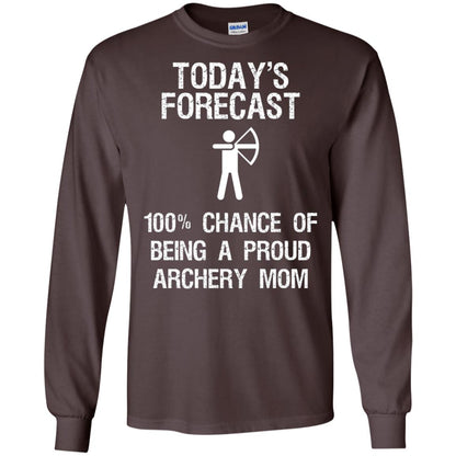 Archery Mom Shirt Forecast Chance Of Being A Proud Archery Mom Dark Chocolate