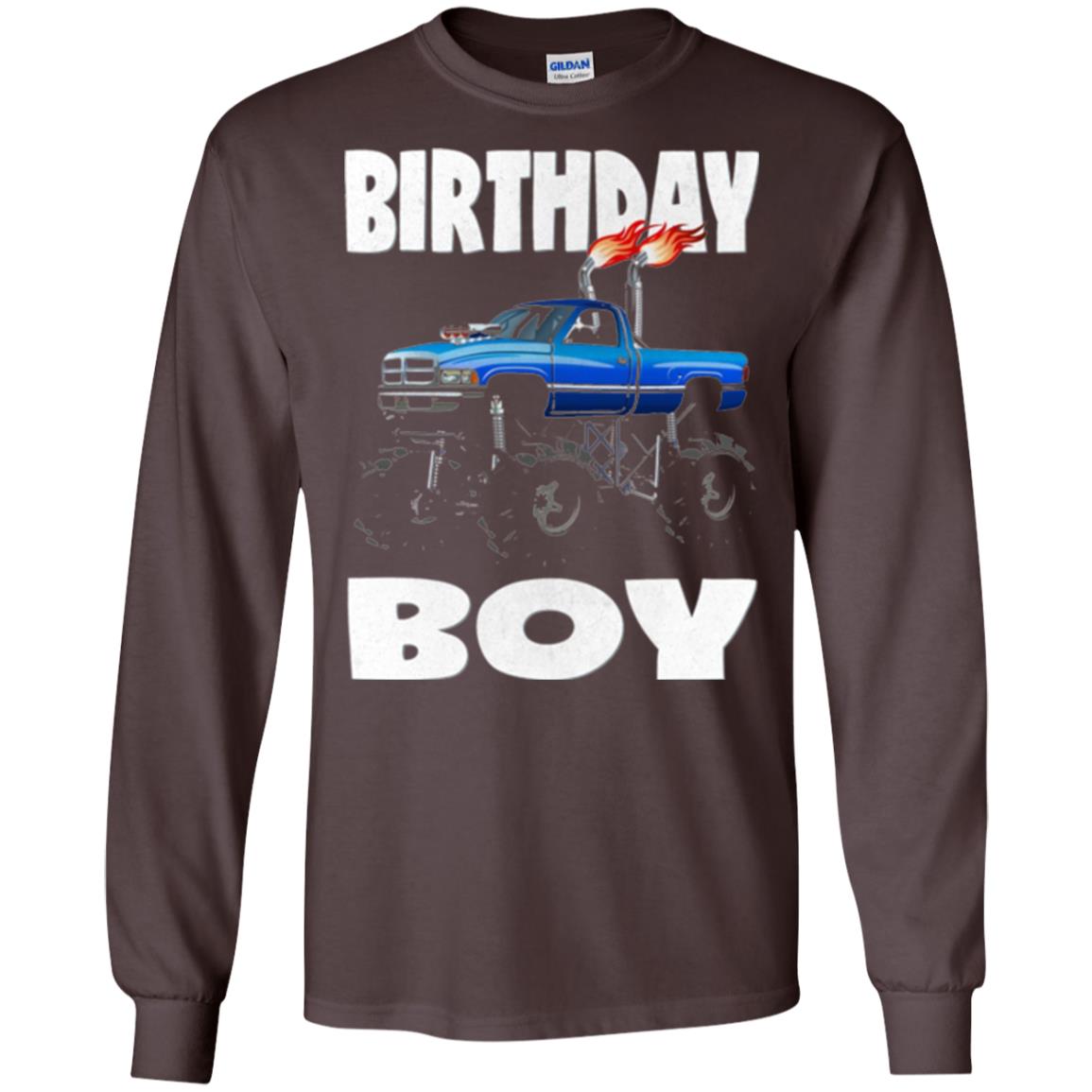 Monster Truck T-shirt Birthday Boy Vintage Dark Chocolate